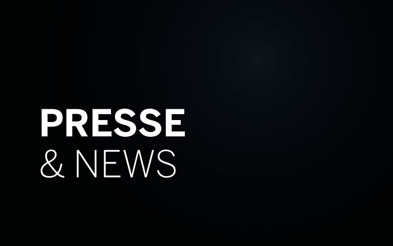 Schwarzes Banner mit Schriftzug Presse & News